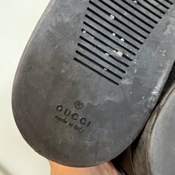 GUCCI coda Guccissima black leather high-top sneakers 221825 size11 - Picture 10 of 11